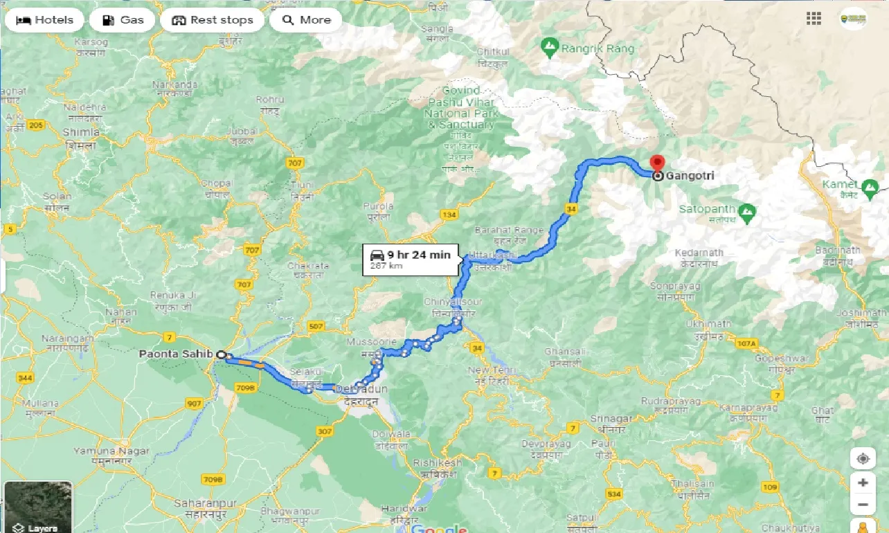 paonta-sahib-to-gangotri-one-way