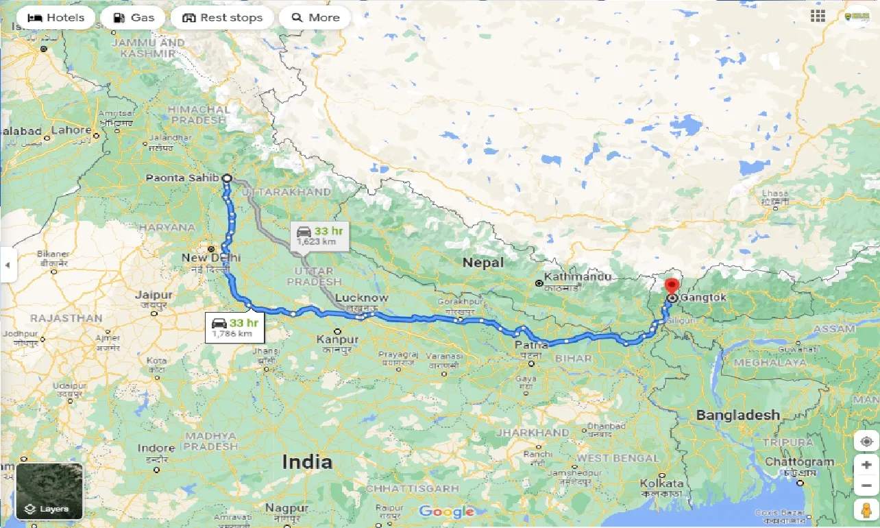 paonta-sahib-to-gangtok-taxi