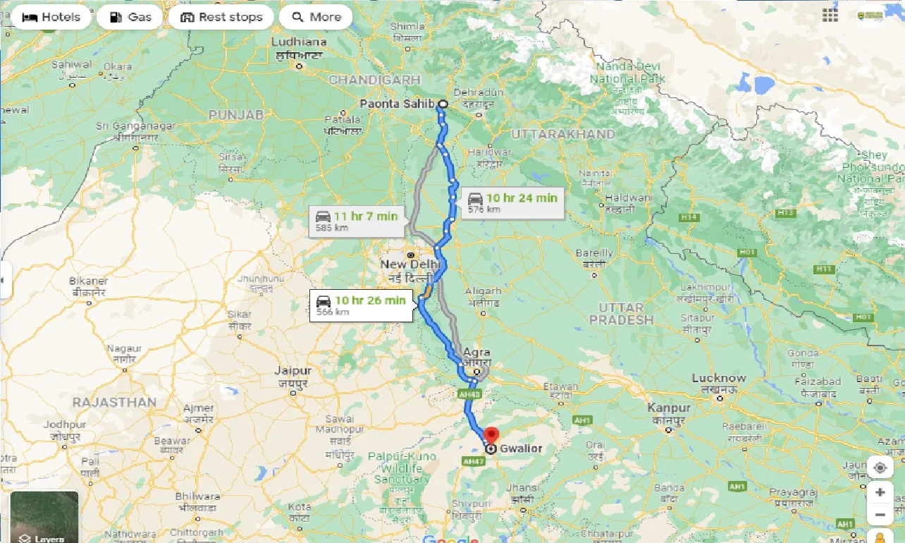 paonta-sahib-to-gwalior-taxi