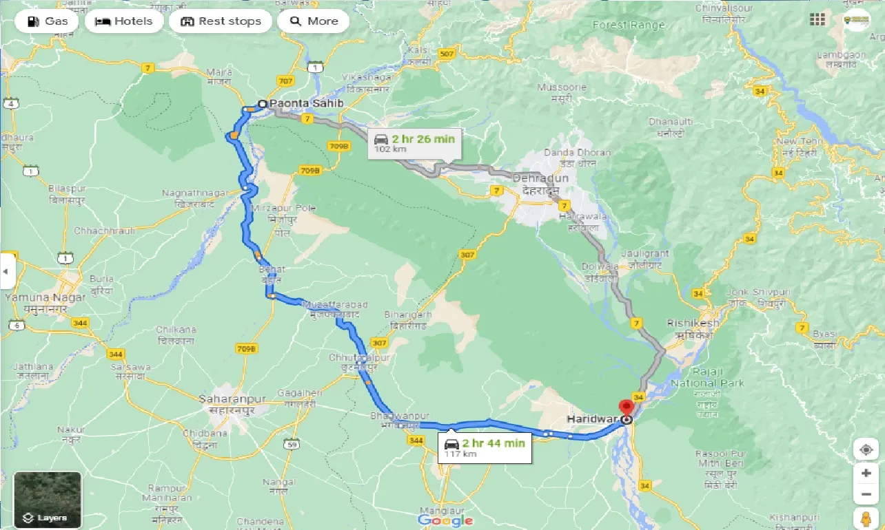 paonta-sahib-to-haridwar-one-way