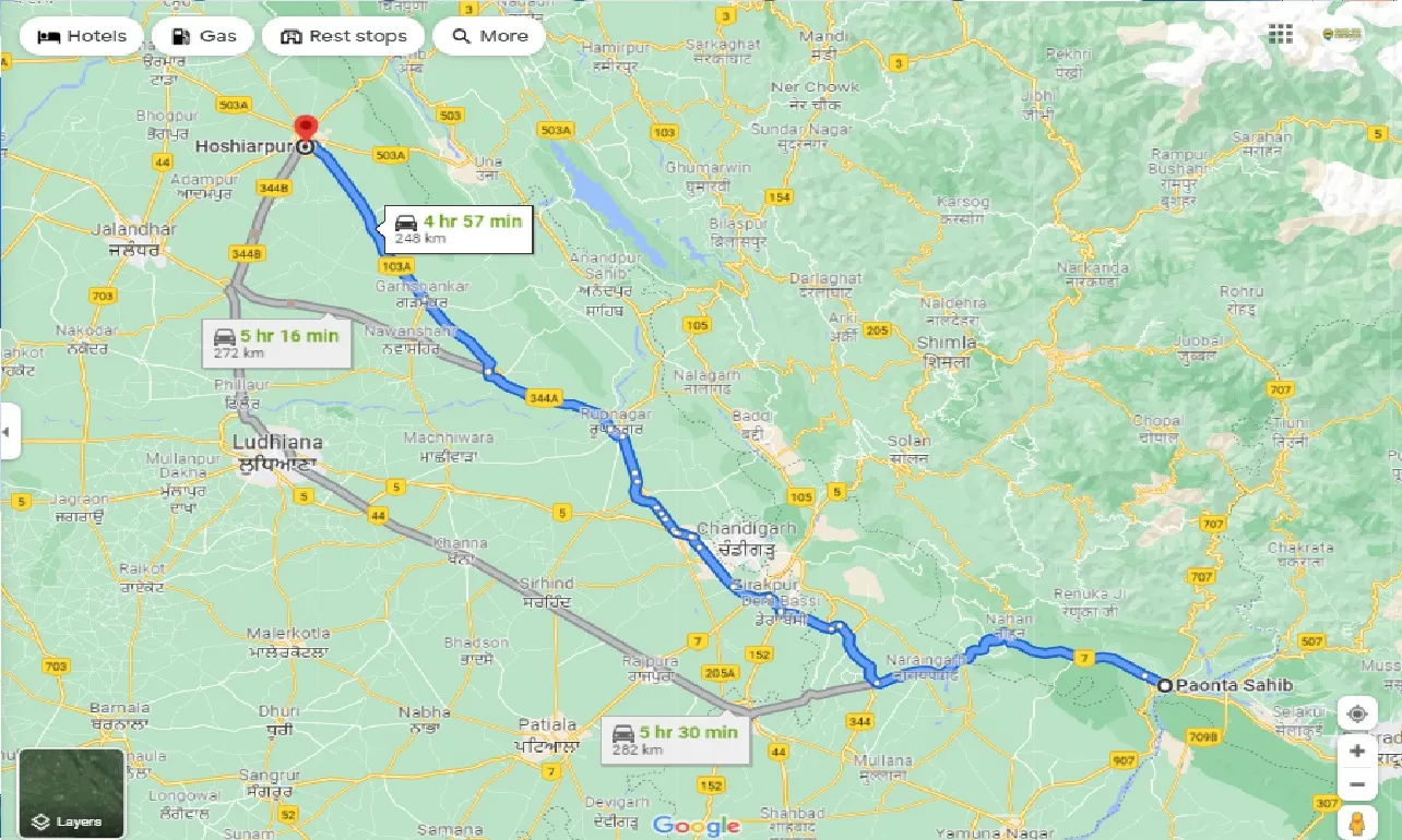 paonta-sahib-to-hoshiarpur-taxi