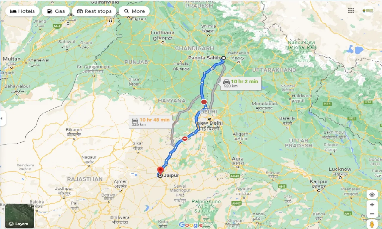paonta-sahib-to-jaipur-one-way