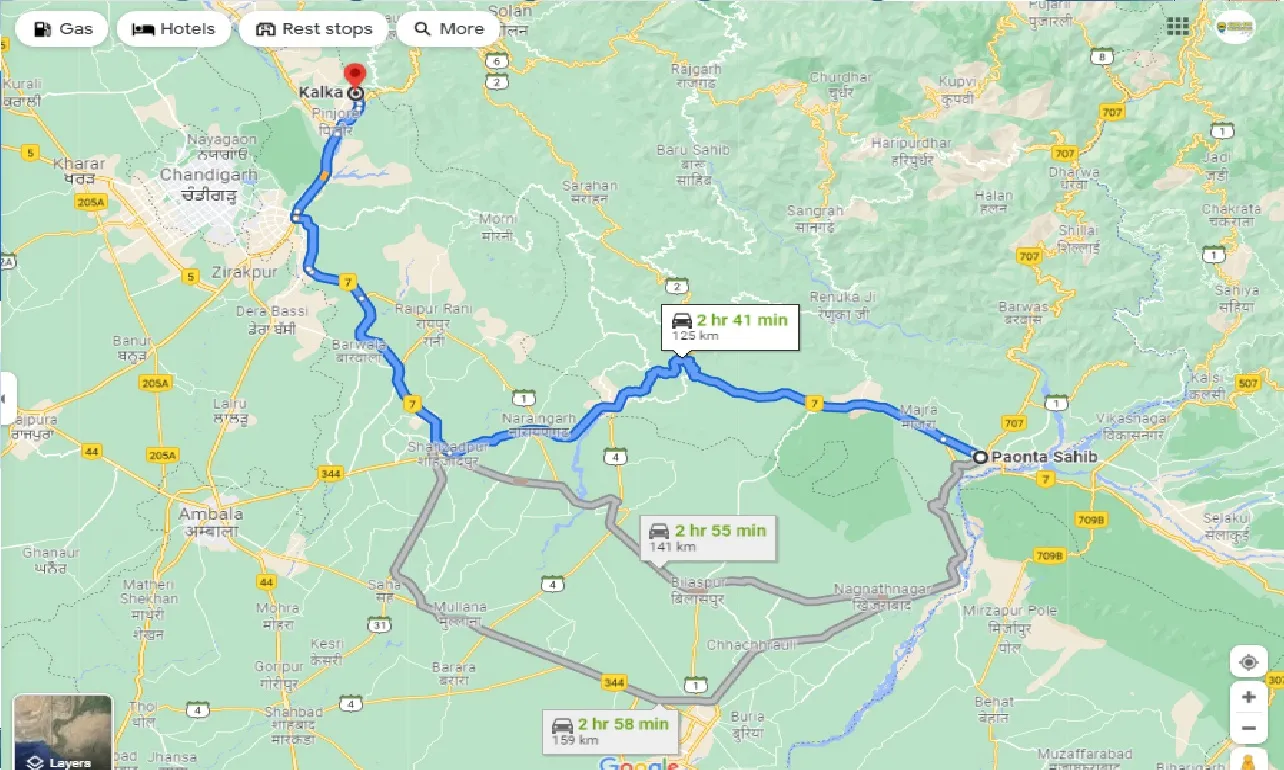 paonta-sahib-to-kalka-one-way