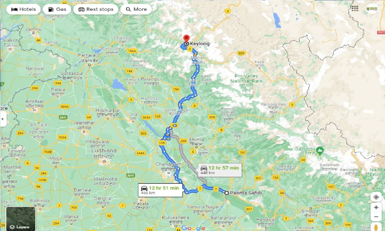 paonta-sahib-to-keylong-one-way