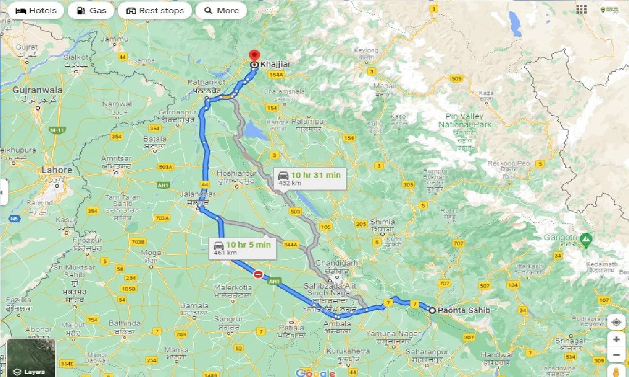 paonta-sahib-to-khajjiar-one-way