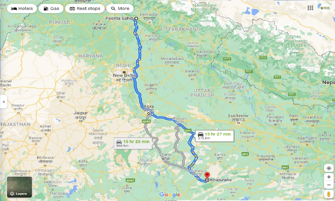 paonta-sahib-to-khajuraho-one-way