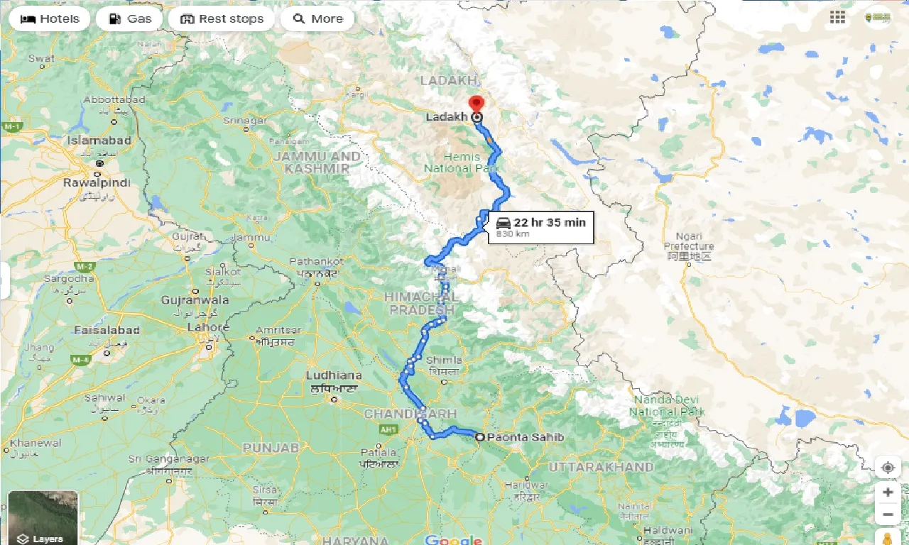 paonta-sahib-to-ladakh-taxi