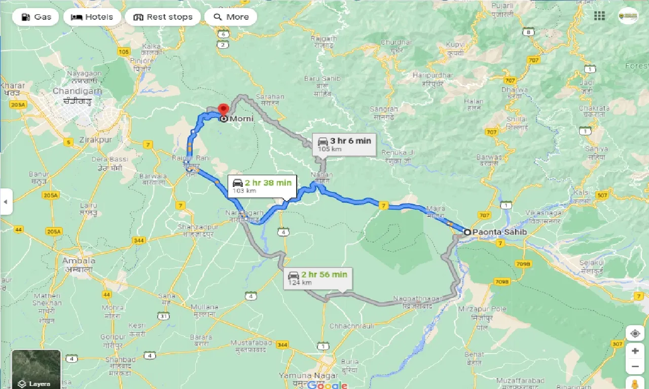 paonta-sahib-to-morni-taxi
