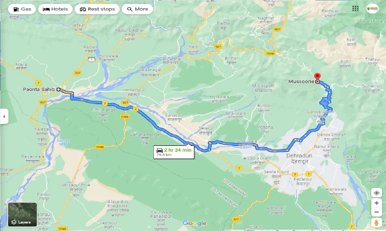paonta-sahib-to-mussoorie-one-way