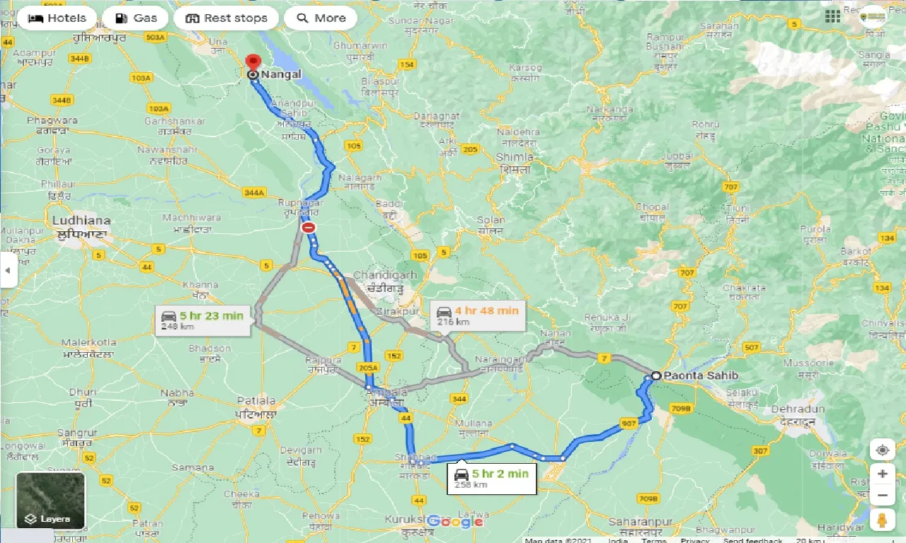 paonta-sahib-to-nangal-one-way