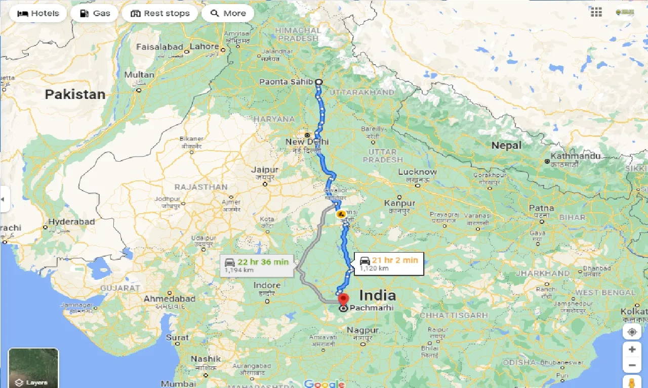 paonta-sahib-to-pachmarhi-one-way