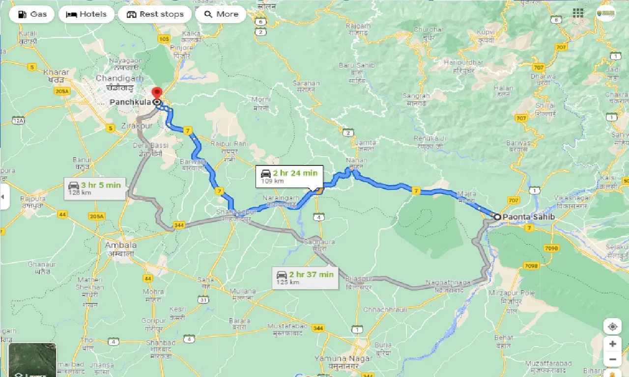 paonta-sahib-to-panchkula-one-way