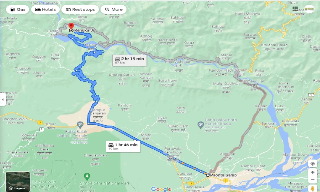 paonta-sahib-to-renuka-ji-one-way