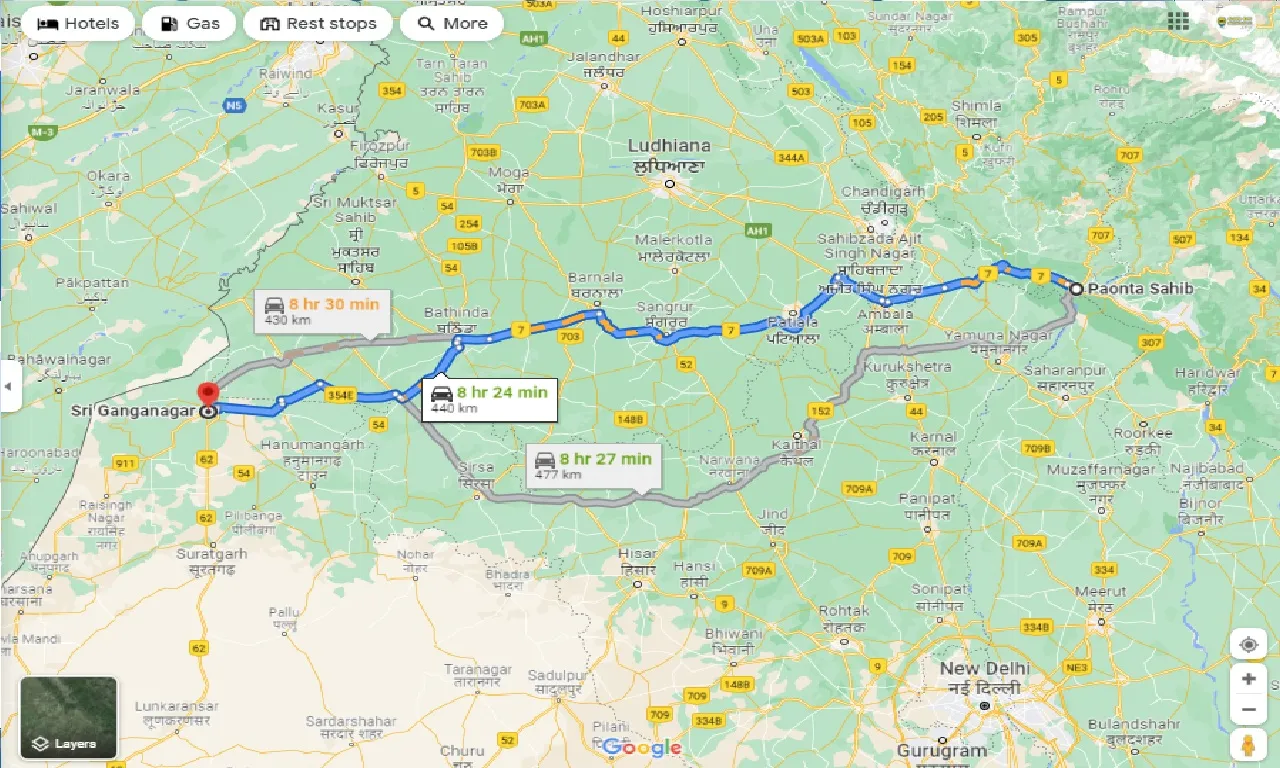 paonta-sahib-to-sri-ganganagar-one-way