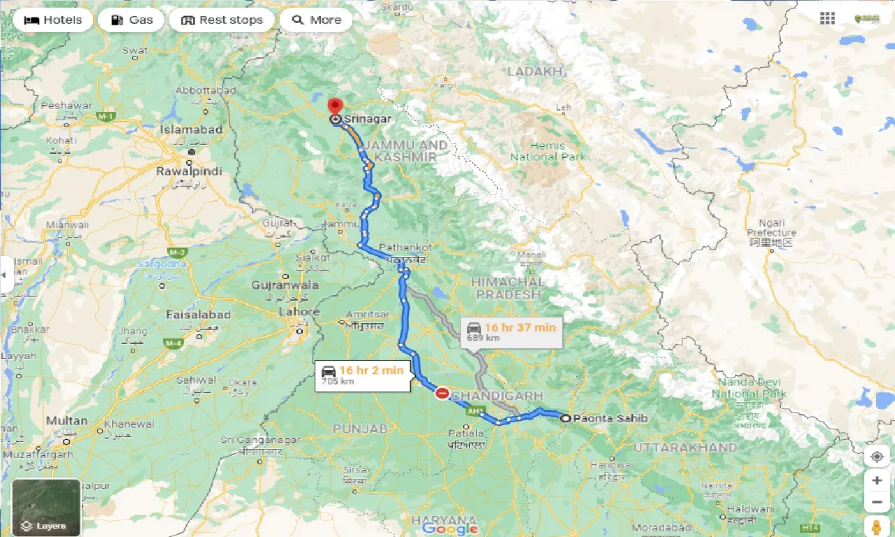 paonta-sahib-to-srinagar-one-way