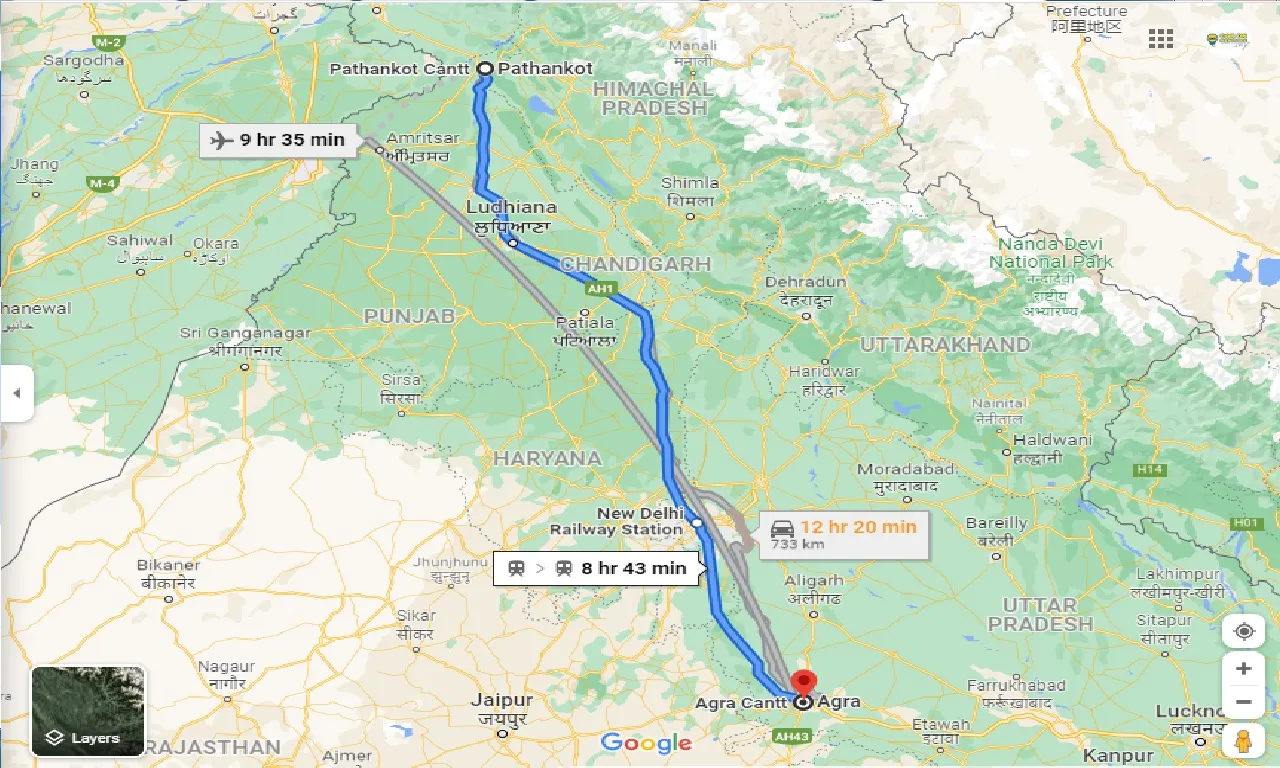 pathankot-to-agra-taxi