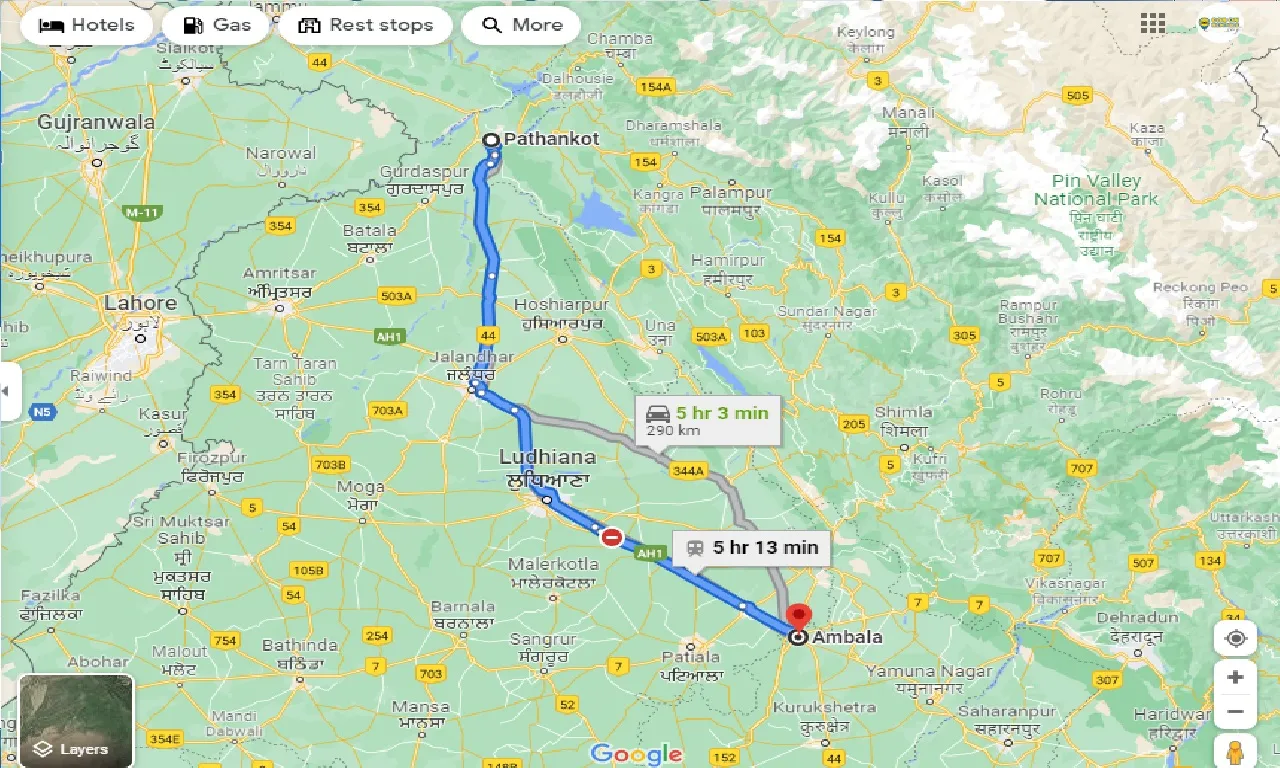 pathankot-to-ambala-one-way