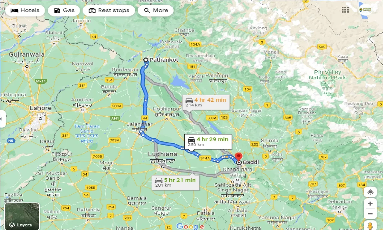 pathankot-to-baddi-one-way