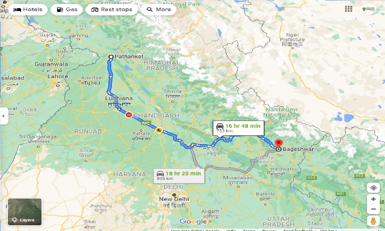 pathankot-to-bageshwar-taxi