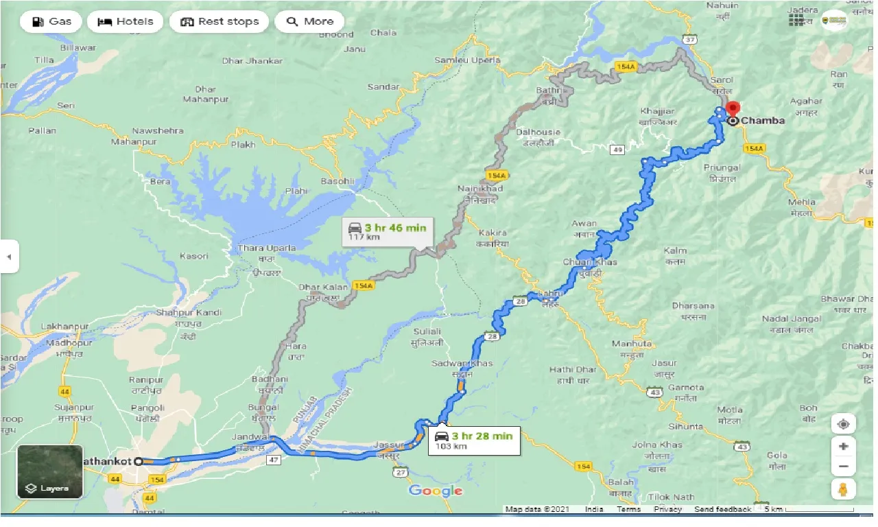 pathankot-to-chamba-HP-one-way
