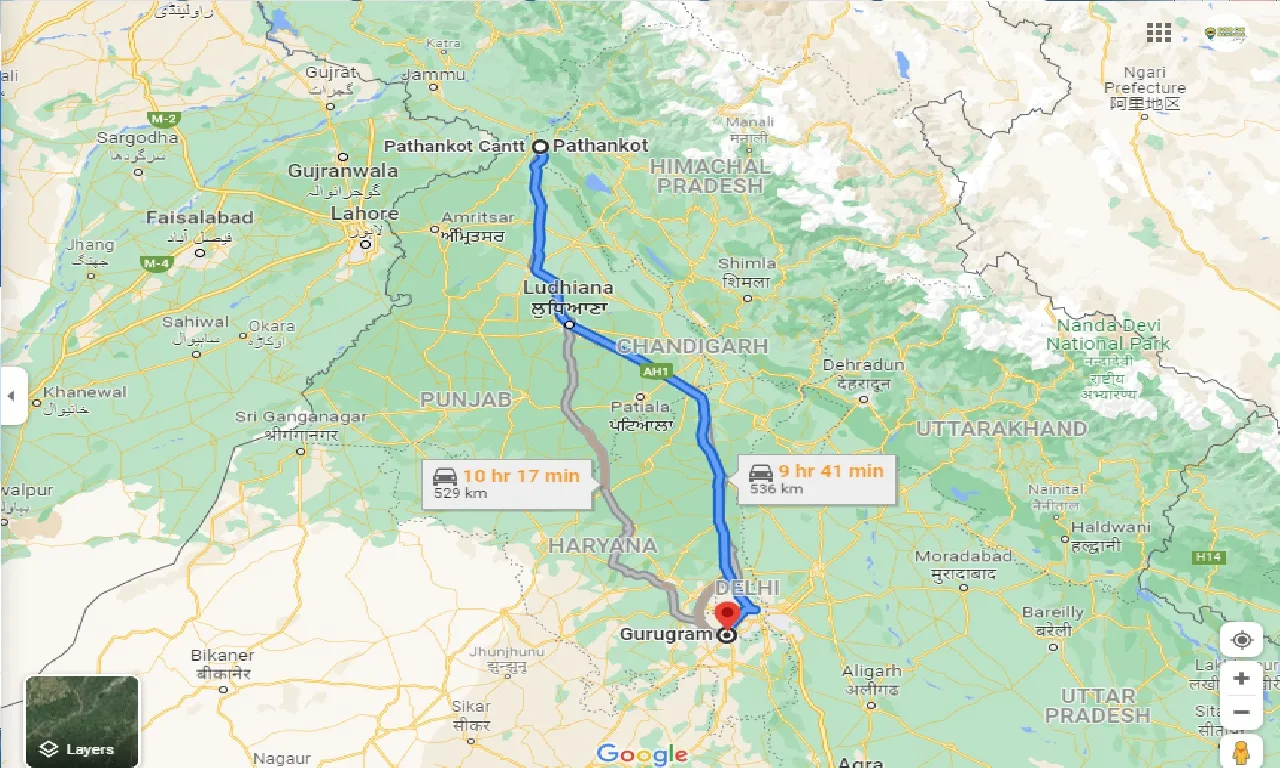 pathankot-to-gurgaon-taxi