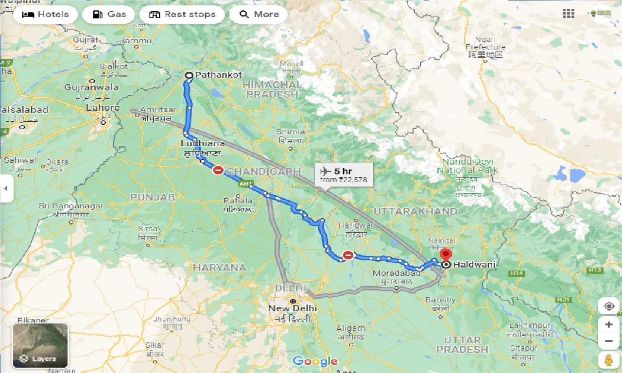 pathankot-to-haldwani-one-way