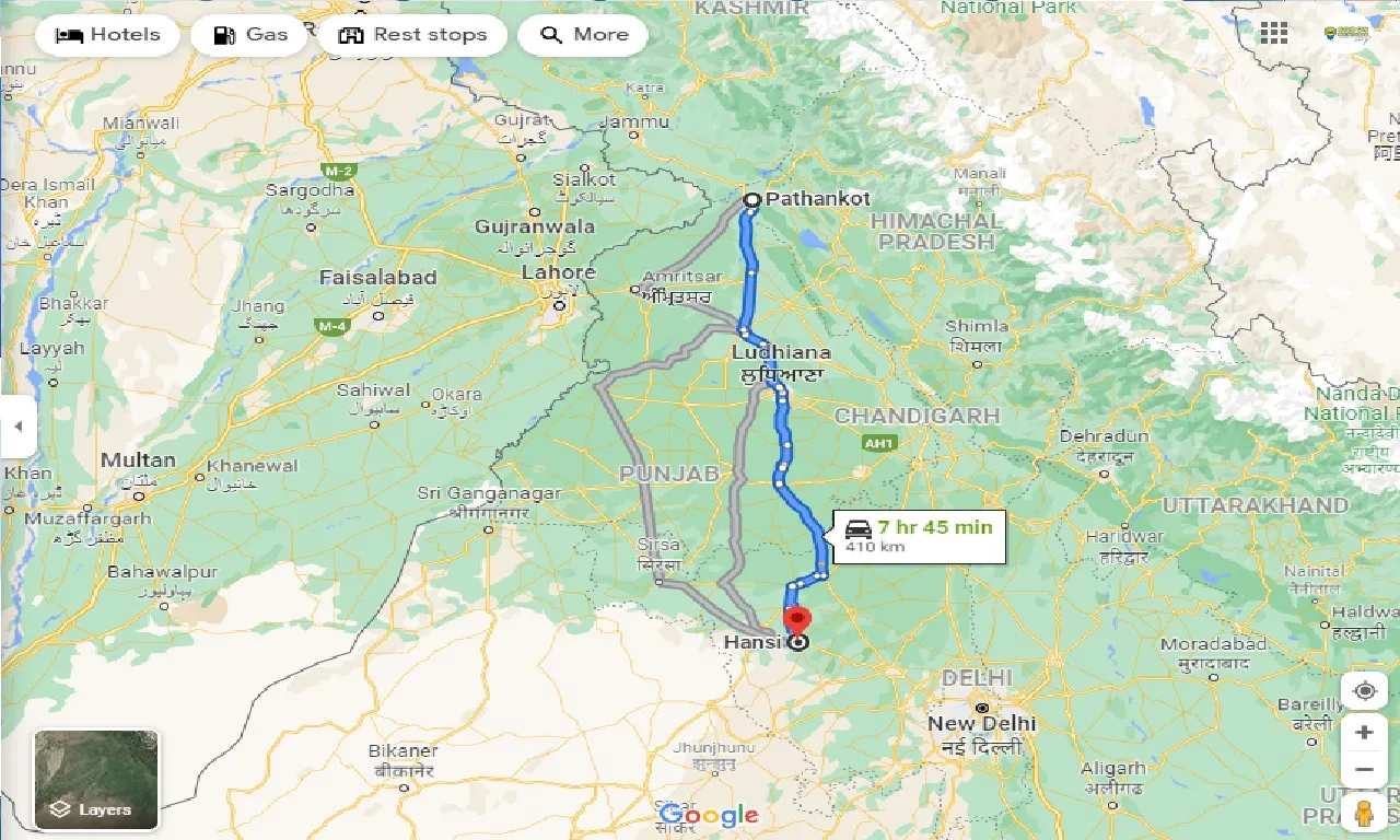 pathankot-to-hansi-taxi