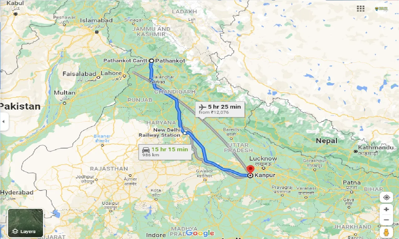pathankot-to-kanpur-taxi