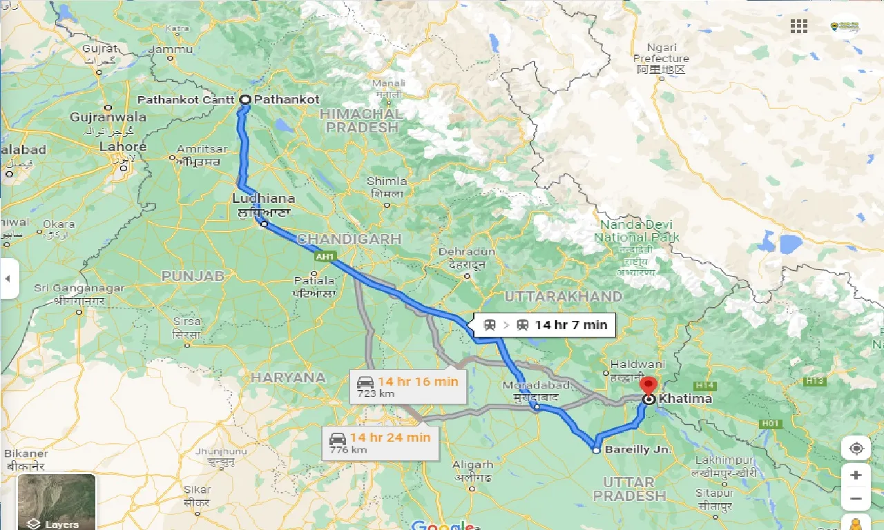 pathankot-to-khatima-one-way
