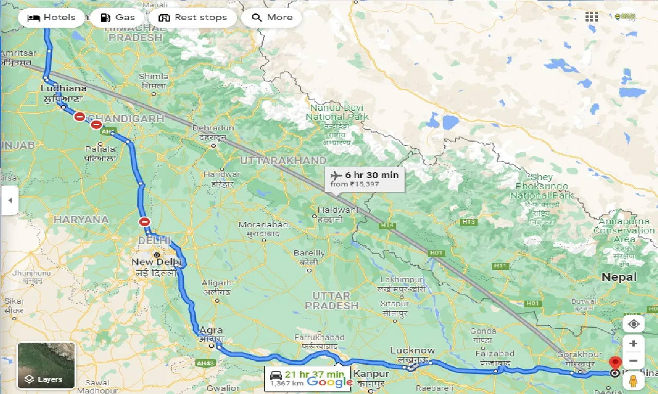 pathankot-to-kushinagar-taxi