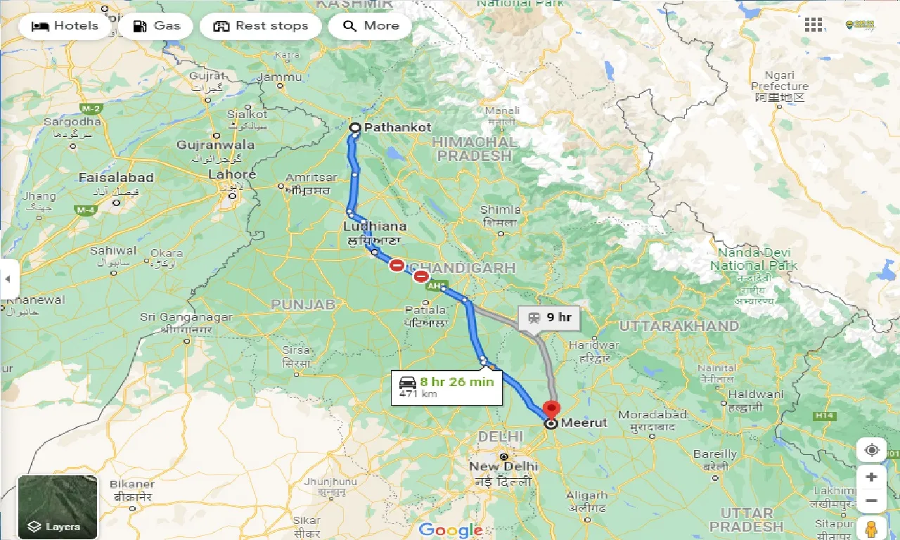 pathankot-to-meerut-taxi