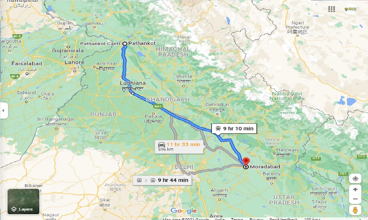 pathankot-to-moradabad-one-way