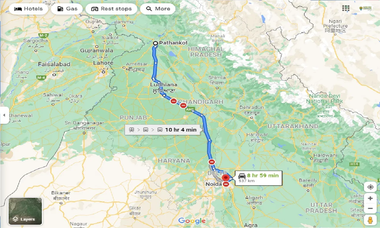 pathankot-to-noida-taxi
