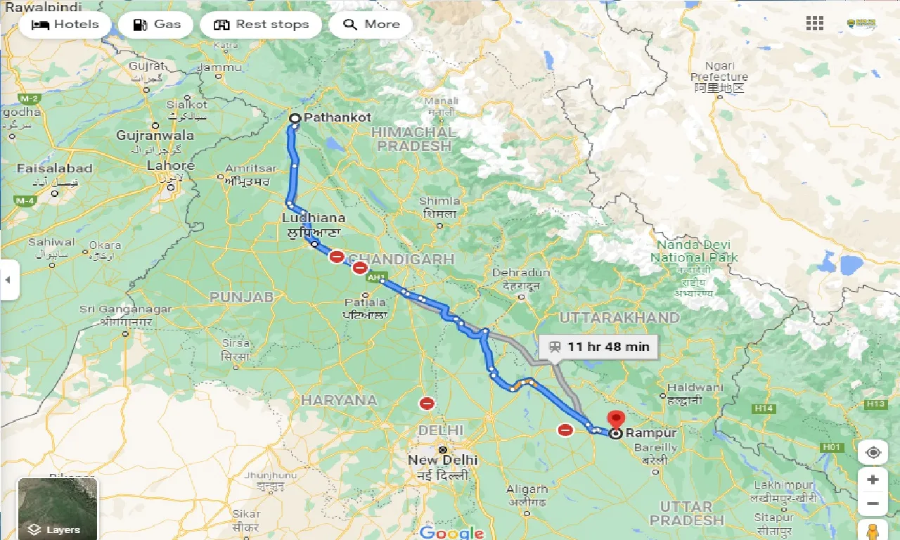 pathankot-to-rampur-taxi