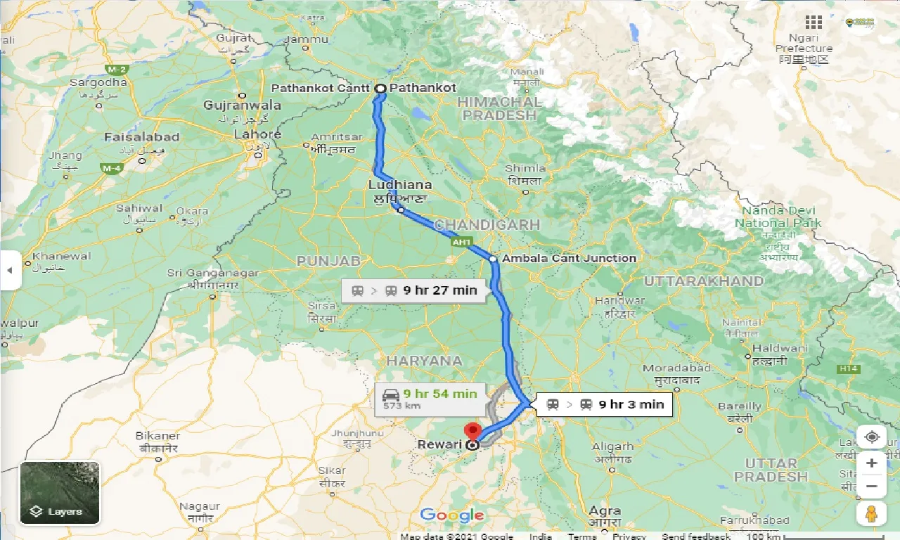 pathankot-to-rewari-one-way