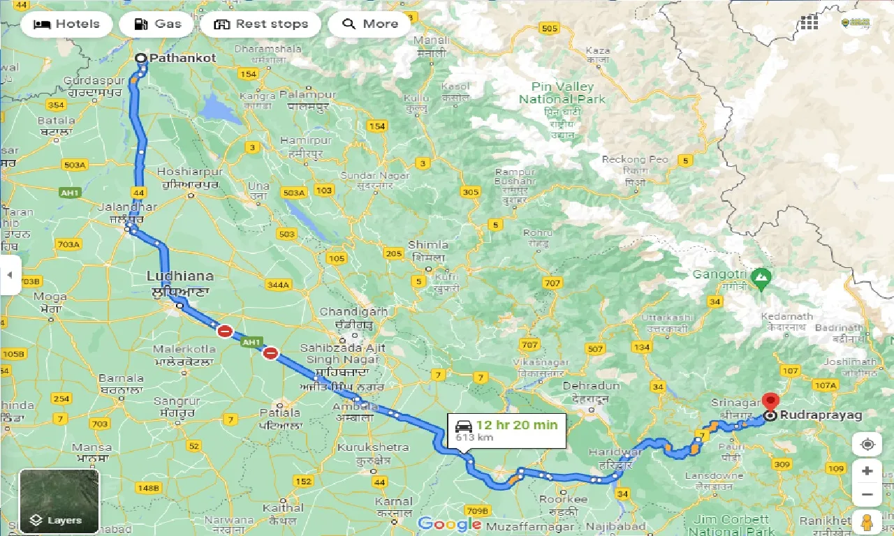 pathankot-to-rudraprayag-taxi
