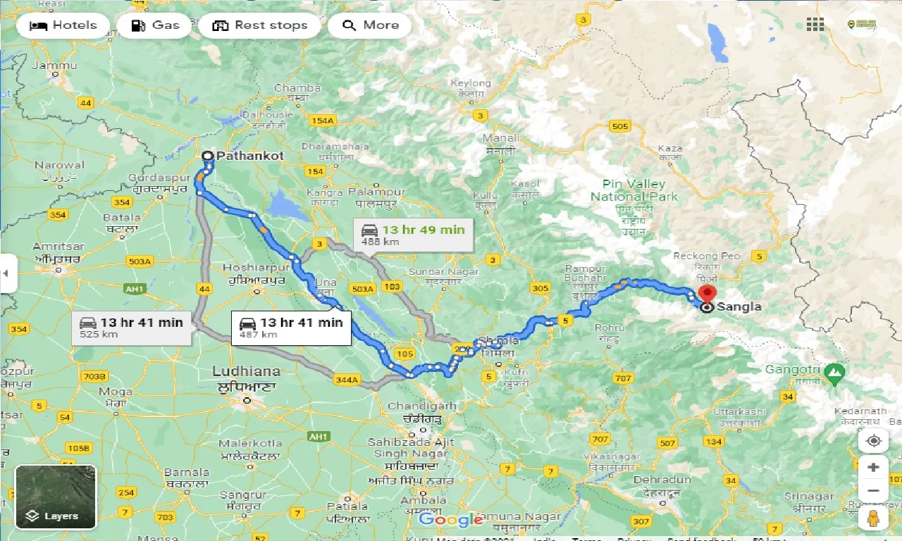 pathankot-to-sangla-one-way