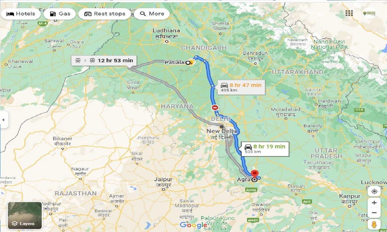 patiala-to-agra-taxi
