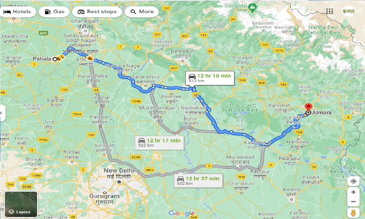 patiala-to-almora-taxi