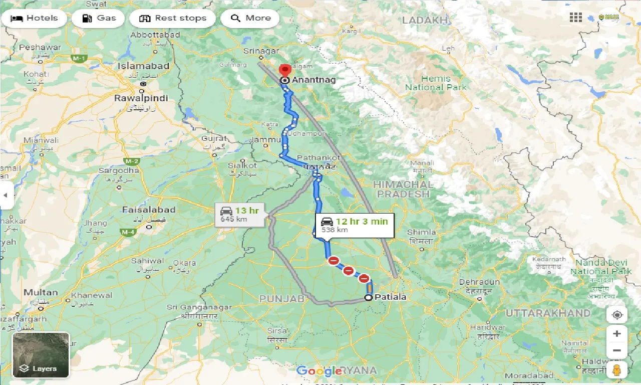 patiala-to-anantnag-one-way