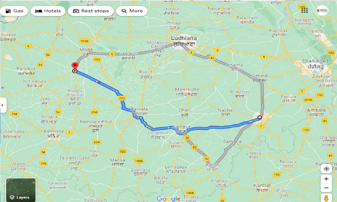 patiala-to-bagha-purana-one-way