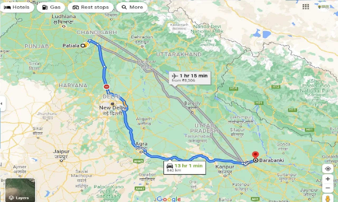 patiala-to-barabanki-taxi