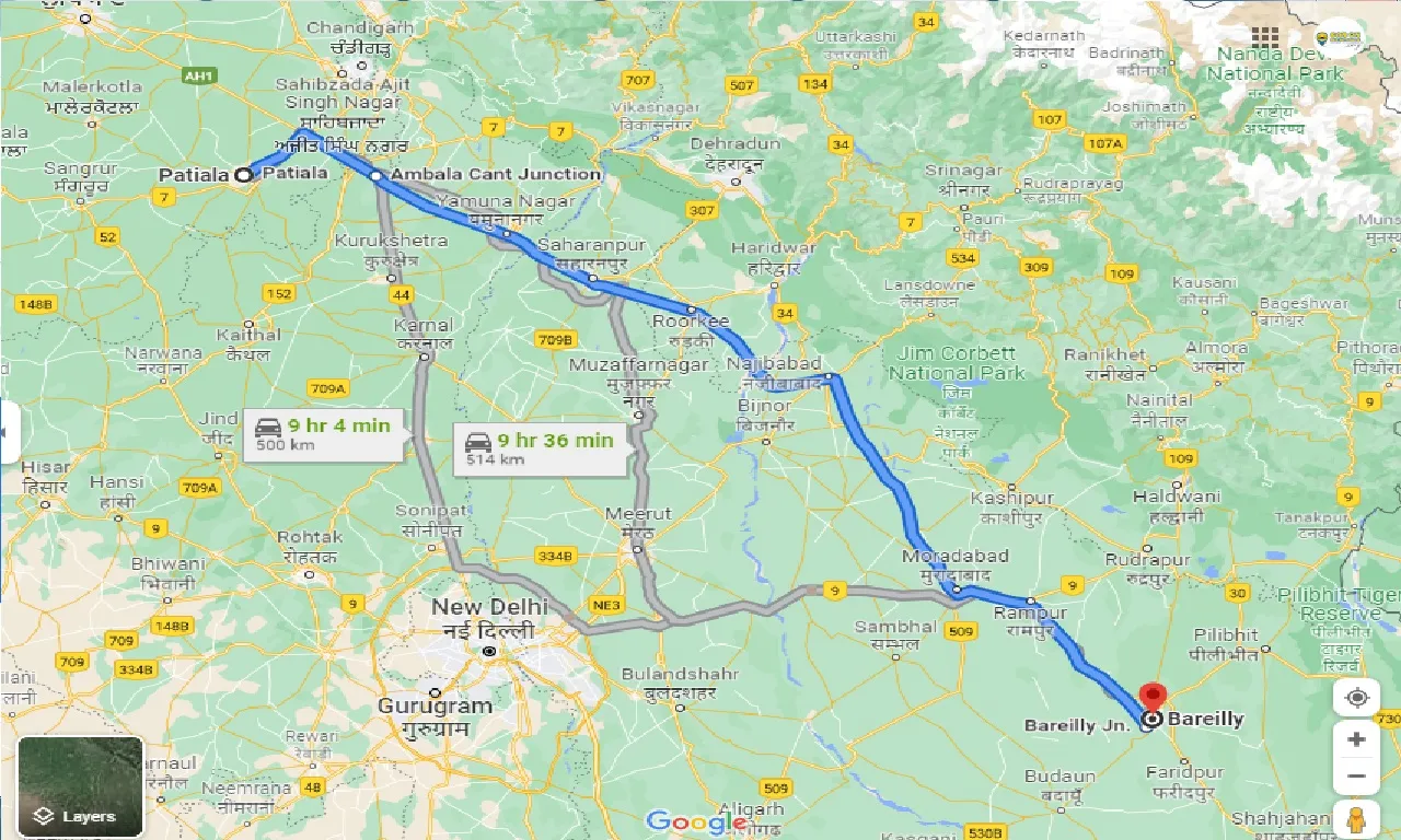 patiala-to-bareilly-one-way