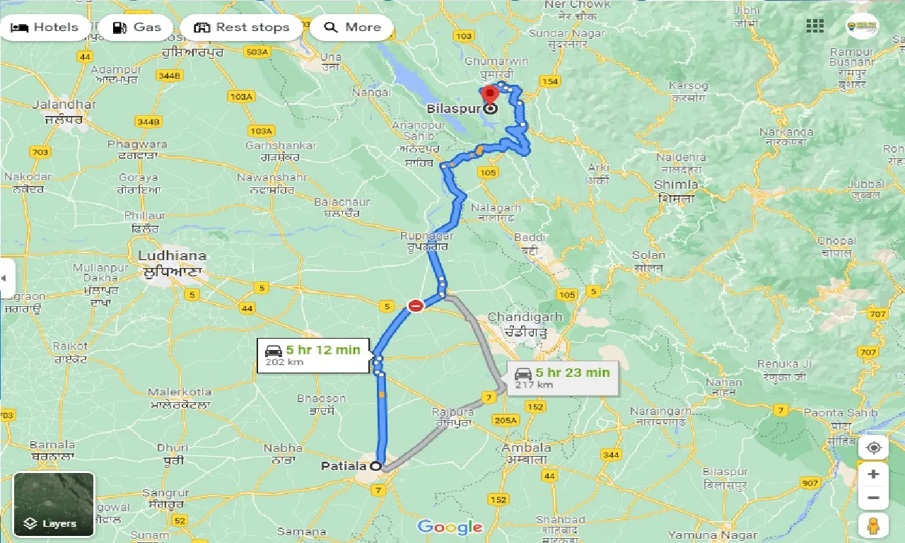 patiala-to-bilaspur-hp-one-way