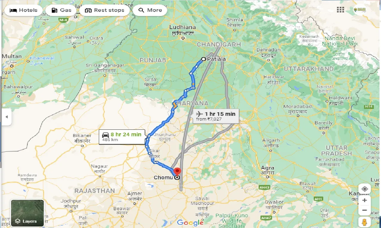patiala-to-chomu-taxi
