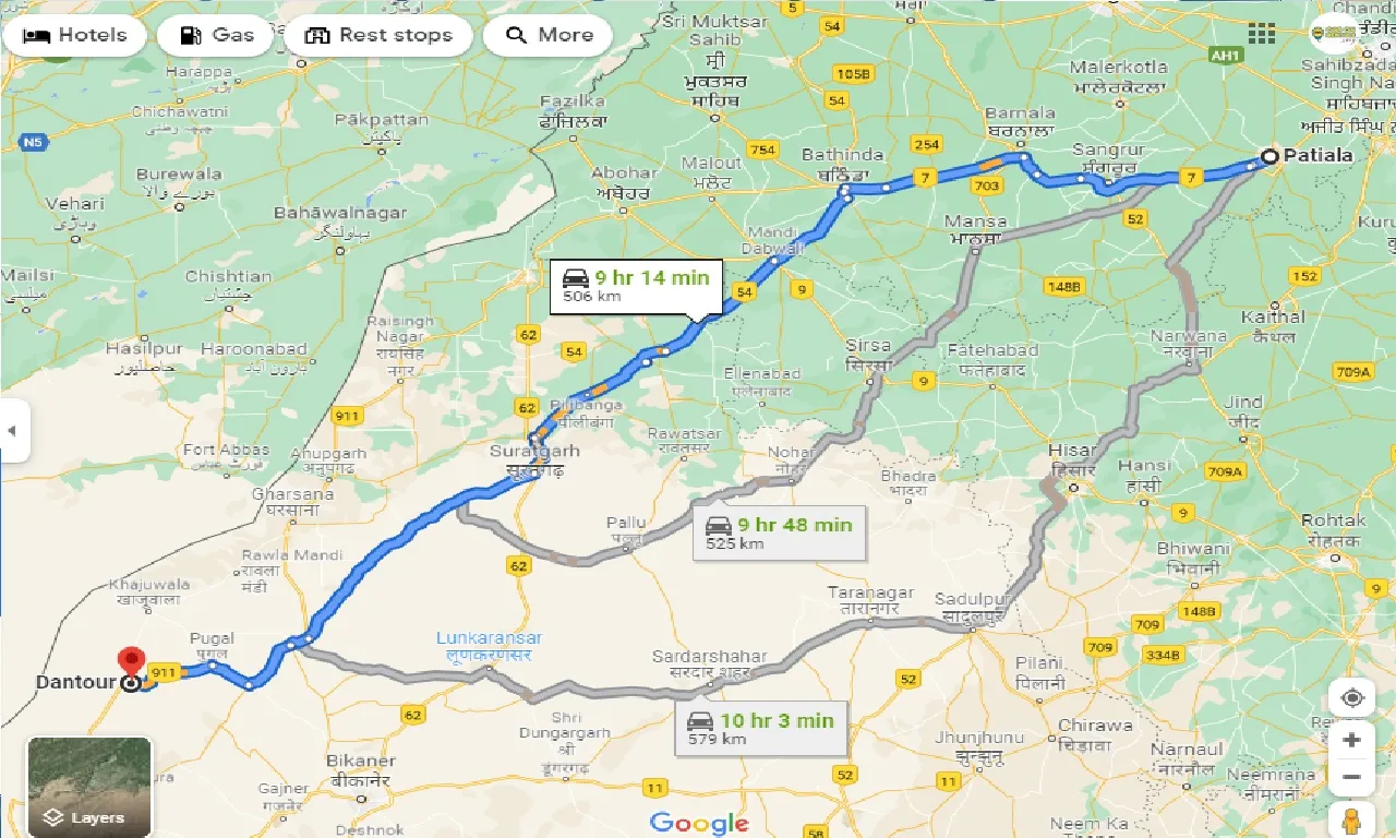 patiala-to-dantour-taxi