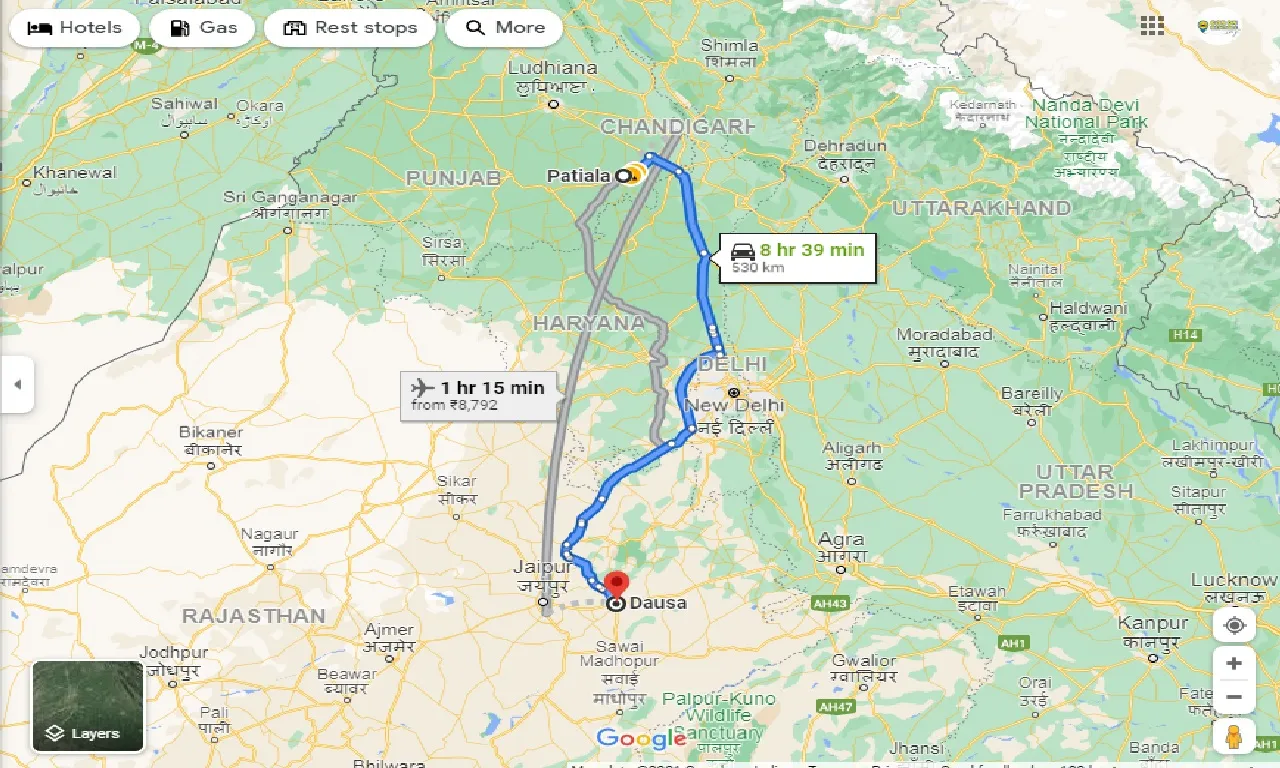patiala-to-dausa-taxi