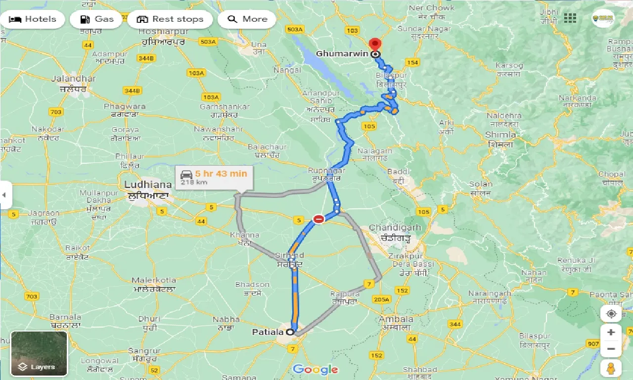 patiala-to-ghumarwin-one-way