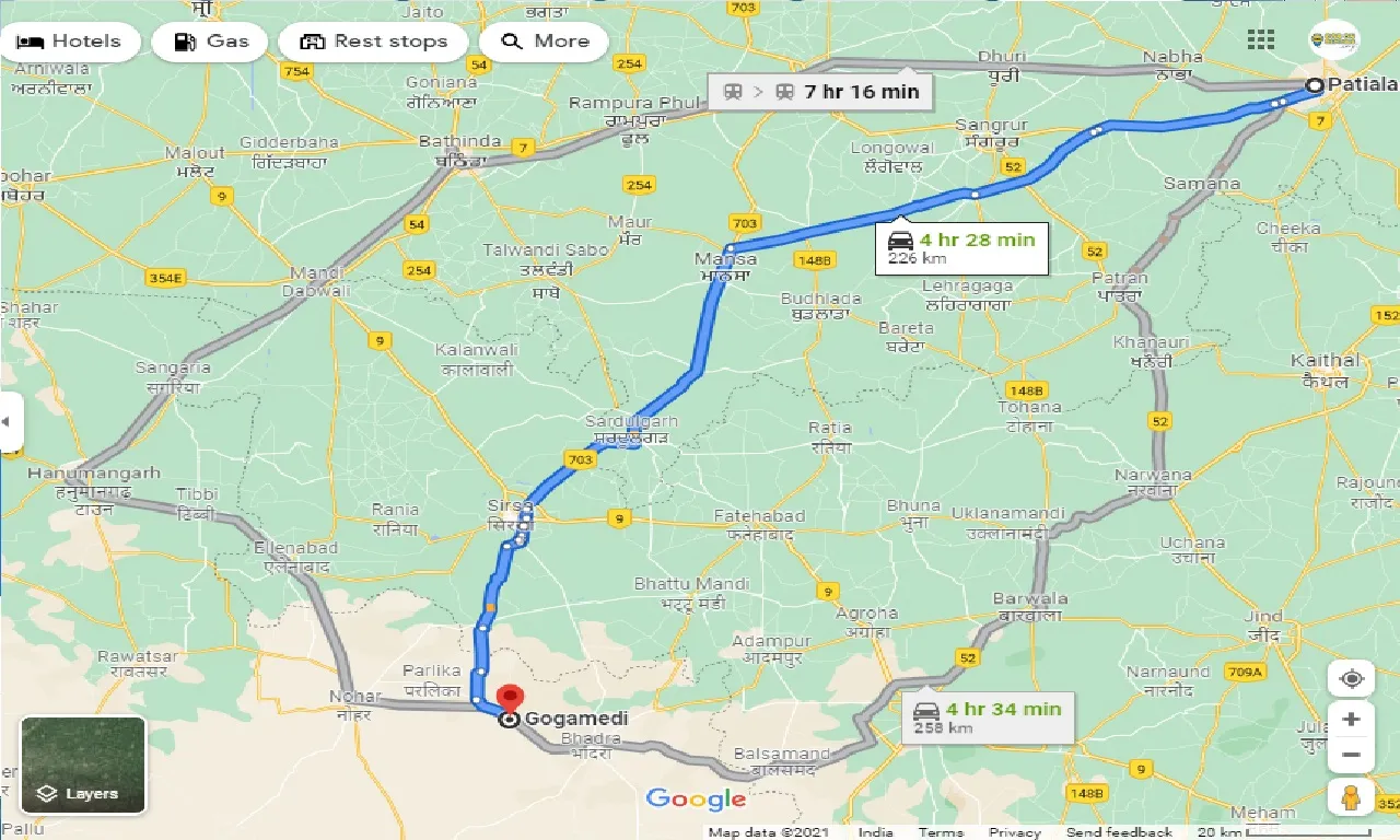 patiala-to-gogamedi-one-way