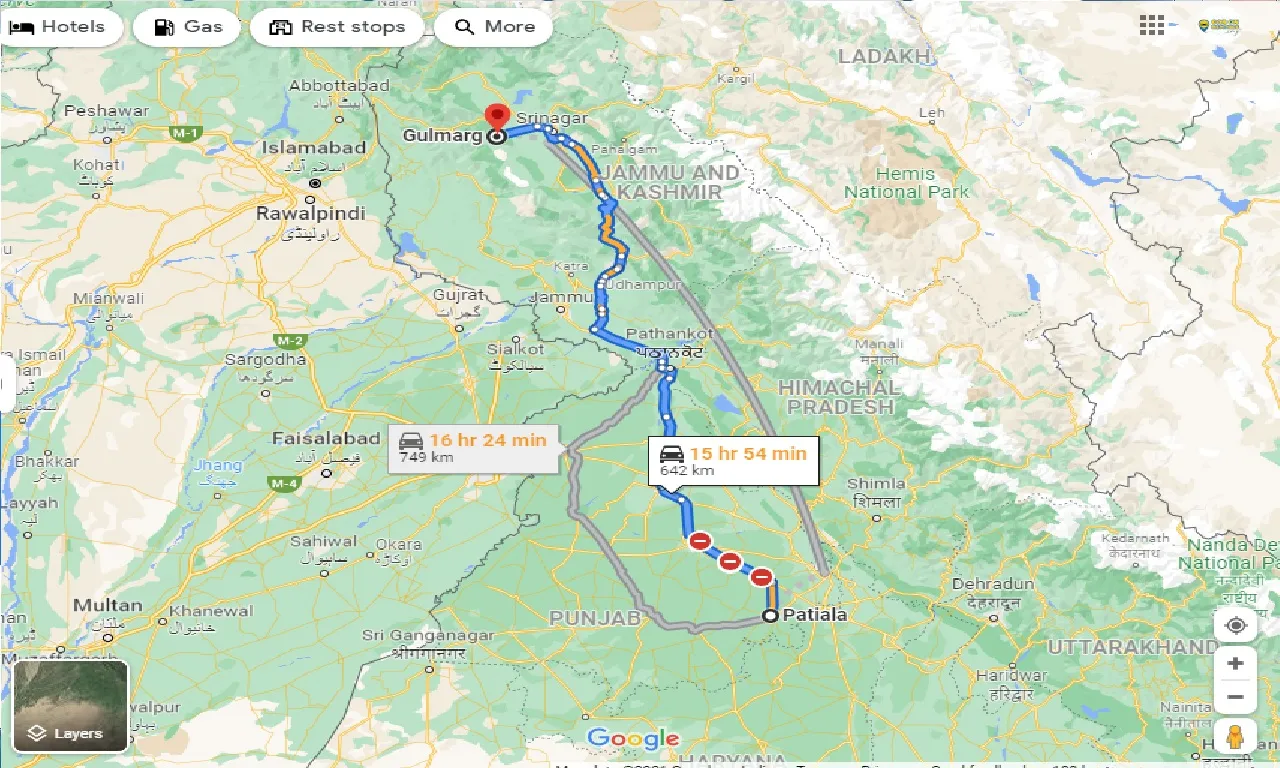 patiala-to-gulmarg-taxi